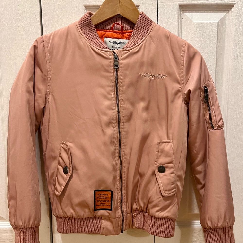 Original Bombers Jacket, Kid size 10, Rose, Lightweight Zip Front